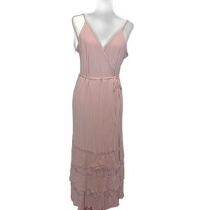 EXPRESS Brand Crepe Cotton Drape Wrap Dress Size XL